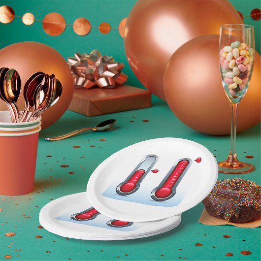Twee thermometers papieren bordje