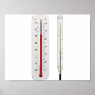 Twee thermometers Poster