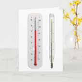 Twee thermometers Wenskaarten Kaart (Gele Bloem)