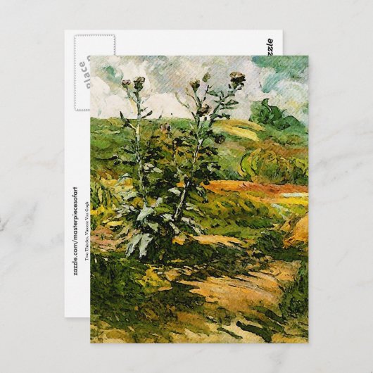 Twee Thistles Van Gogh Fine Art Briefkaart (Voorkant / Achterkant)