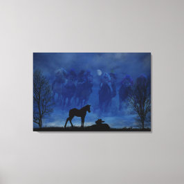 Twee Thoroughbred Racehorse Foals Canvas afdrukken