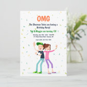 Twee Tiener uitnodigingen (Staand voorkant)