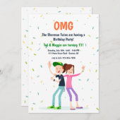 Twee Tiener uitnodigingen (Voorkant / Achterkant)