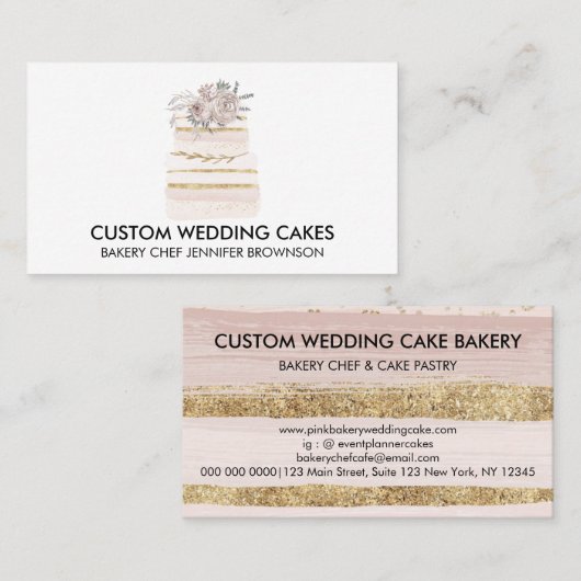 Twee Tier Trouwtaart Bakkerij Pastry Visitekaartje (Voorkant / Achterkant)