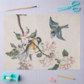 Twee tietvogels op een appelboom tissuepapier (Craft)