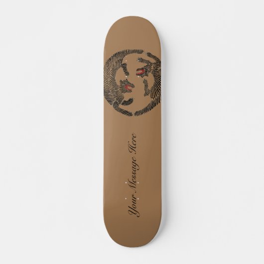 Twee tijgerillustraties uit Taguchi Tomoki Persoonlijk Skateboard (Voorkant)