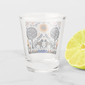 Twee tijgers in het bos shot glas (Achterkant)