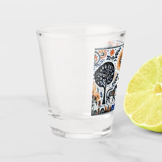 Twee tijgers in het bos shot glas (Links)