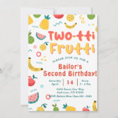 Twee-tik Frutti | Uitnodiging voor een fruitfeestj (Voorkant)