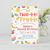 Twee-tik Frutti | Uitnodiging voor een fruitfeestj (Staand voorkant)