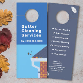 Twee tinten blauw Gutter Cleaning Services Deurhanger