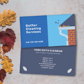 Twee tinten blauw Gutter Cleaning Services Visitekaartje