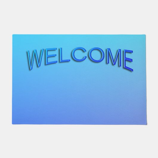 Twee Tinten Blauwe Kleurcombinatie Welkom Deurmat (Voorkant)