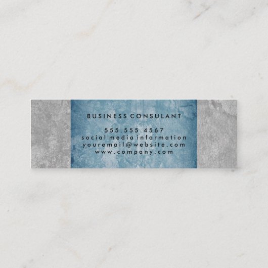 Twee Tinten Grunge Textuur Mini Visitekaartje (Achterkant)