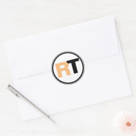 Twee Tinten Initialen Ronde Sticker
