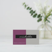 Twee Tinten Paars / Grijs Visitekaartje (Staand voorkant)