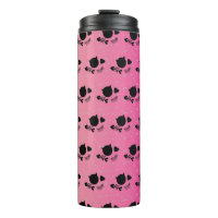 Twee Tinten Roze Zwarte Kat Cute Patroon