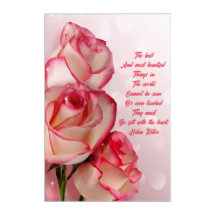 Twee Tinten Rozen Helen Keller Citaat Acryl Kunst