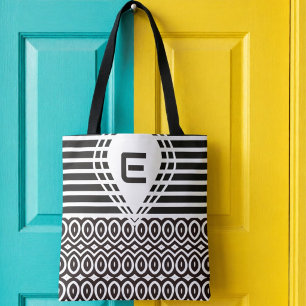 Twee Tinten Strepen En Traandrop Met Heet Luchtbal Tote Bag
