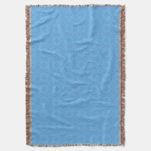 Twee tinten van Blauw Welsh Tapestry Patroon Deken (Voorkant Verticaal)