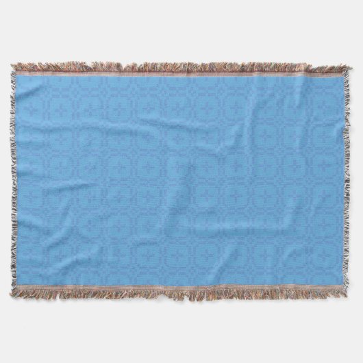 Twee tinten van Blauw Welsh Tapestry Patroon Deken (Voorkant)
