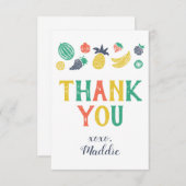 Twee-tit Fruiti Tweede Verjaardag Dank u Bedankkaart (Voorkant / Achterkant)