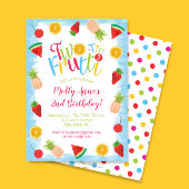 Twee-tit Frutti 2e Verjaardag Schattigee Vruchten Kaart