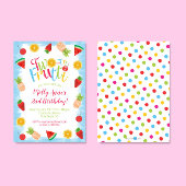 Twee-tit Frutti 2e Verjaardag Schattigee Vruchten Kaart