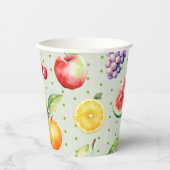 Twee-tit frutti fruit patroon verjaardagsfeestje papieren bekers (Voorkant)