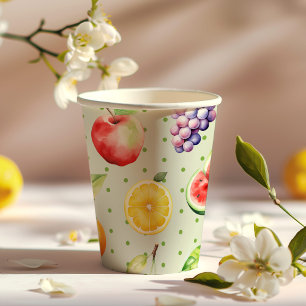 Twee-tit frutti fruit patroon verjaardagsfeestje papieren bekers
