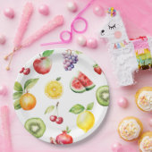 Twee-tit frutti fruit patroon verjaardagsfeestje papieren bordje (Feest)