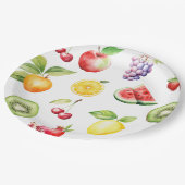 Twee-tit frutti fruit patroon verjaardagsfeestje papieren bordje (Gekanteld)