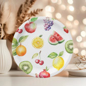 Twee-tit frutti fruit patroon verjaardagsfeestje papieren bordje