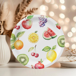 Twee-tit frutti fruit patroon verjaardagsfeestje papieren bordje