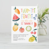 Twee-tit Frutti Fruit Tweede Verjaardagsfeest Kaart (Staand voorkant)
