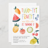 Twee-tit Frutti Fruit Tweede Verjaardagsfeest Kaart (Voorkant / Achterkant)