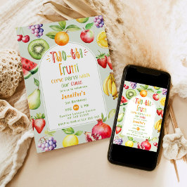 Twee-tit Frutti kleine cutie vruchten 2e verjaarda Kaart