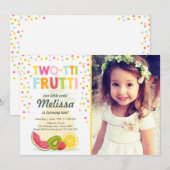 Twee-tit frutti party uitnodigen Tutti fruitige ve Kaart (Voorkant / Achterkant)