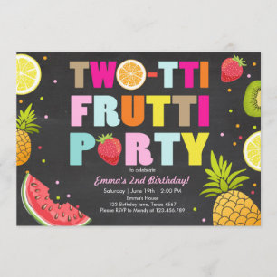 Twee-tit frutti party uitnodigen Tutti fruitige ve Kaart