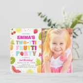 Twee-tit frutti party uitnodigen Tutti fruitige ve Kaart (Staand voorkant)