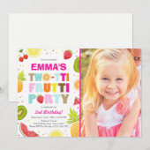 Twee-tit frutti party uitnodigen Tutti fruitige ve Kaart (Voorkant / Achterkant)
