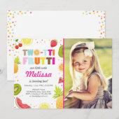 Twee-tit frutti party uitnodigen Tutti fruitige ve Kaart (Voorkant / Achterkant)