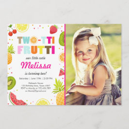 Twee-tit frutti party uitnodigen Tutti fruitige ve Kaart