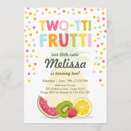 Twee-tit frutti party uitnodigen Tutti fruitige ve Kaart