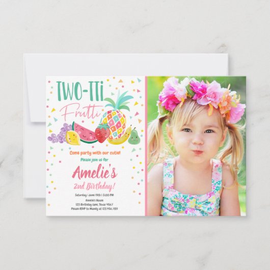 Twee-tit Frutti Tutti Fruitig Verjaardag Fruit Zom Kaart (Voorkant)