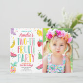 Twee-tit Frutti Tutti Fruitig Verjaardag Fruit Zom Kaart (Staand voorkant)