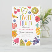 Twee-tit Frutti Twotti Fruit Tropische 2e Verjaard Kaart (Staand voorkant)