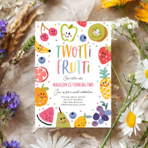 Twee-tit Frutti Twotti Fruit Tropische 2e Verjaard Kaart