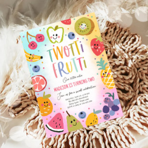 Twee-tit Frutti Twotti Fruit Tropische 2e Verjaard Kaart