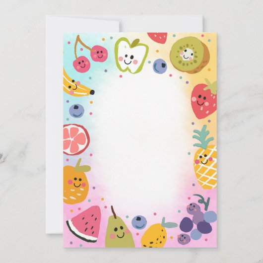 Twee-tit Frutti Twotti Fruit Tropische 2e Verjaard Kaart (Achterkant)
